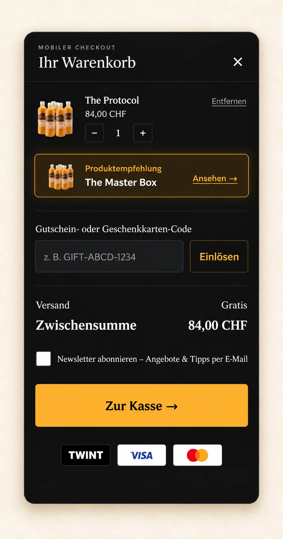 KI-Chat-Assistent des Shops auf dem Smartphone, während er eine Kundenfrage beantwortet