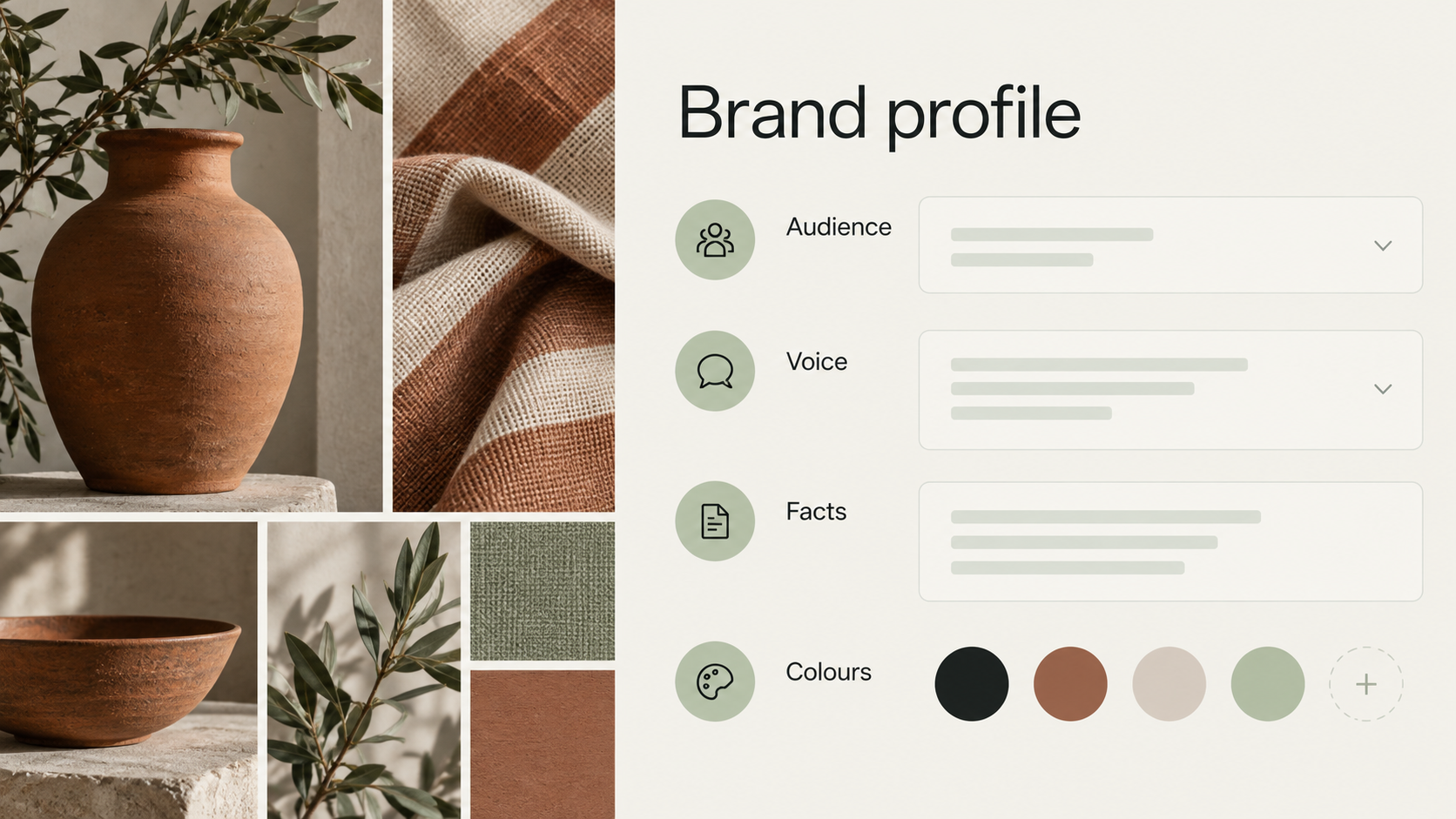 A clear brief for a consistent voice. Illustrative feature demonstration with a customised visual design.