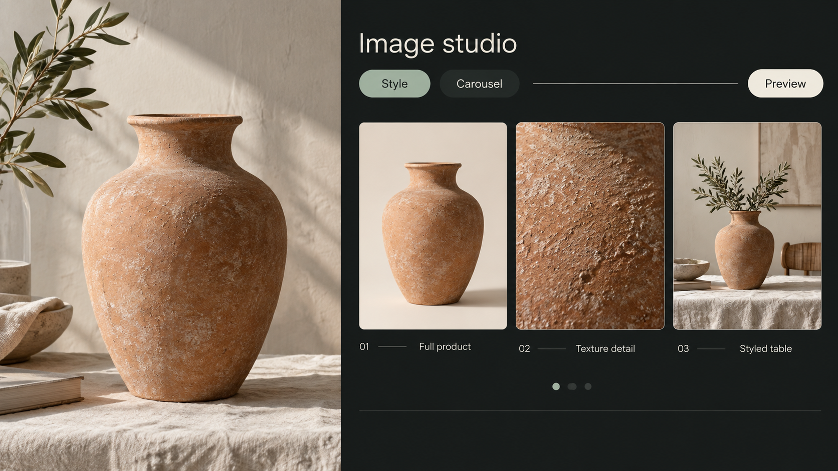 An image, a series or a video. Illustrative feature demonstration with a customised visual design.