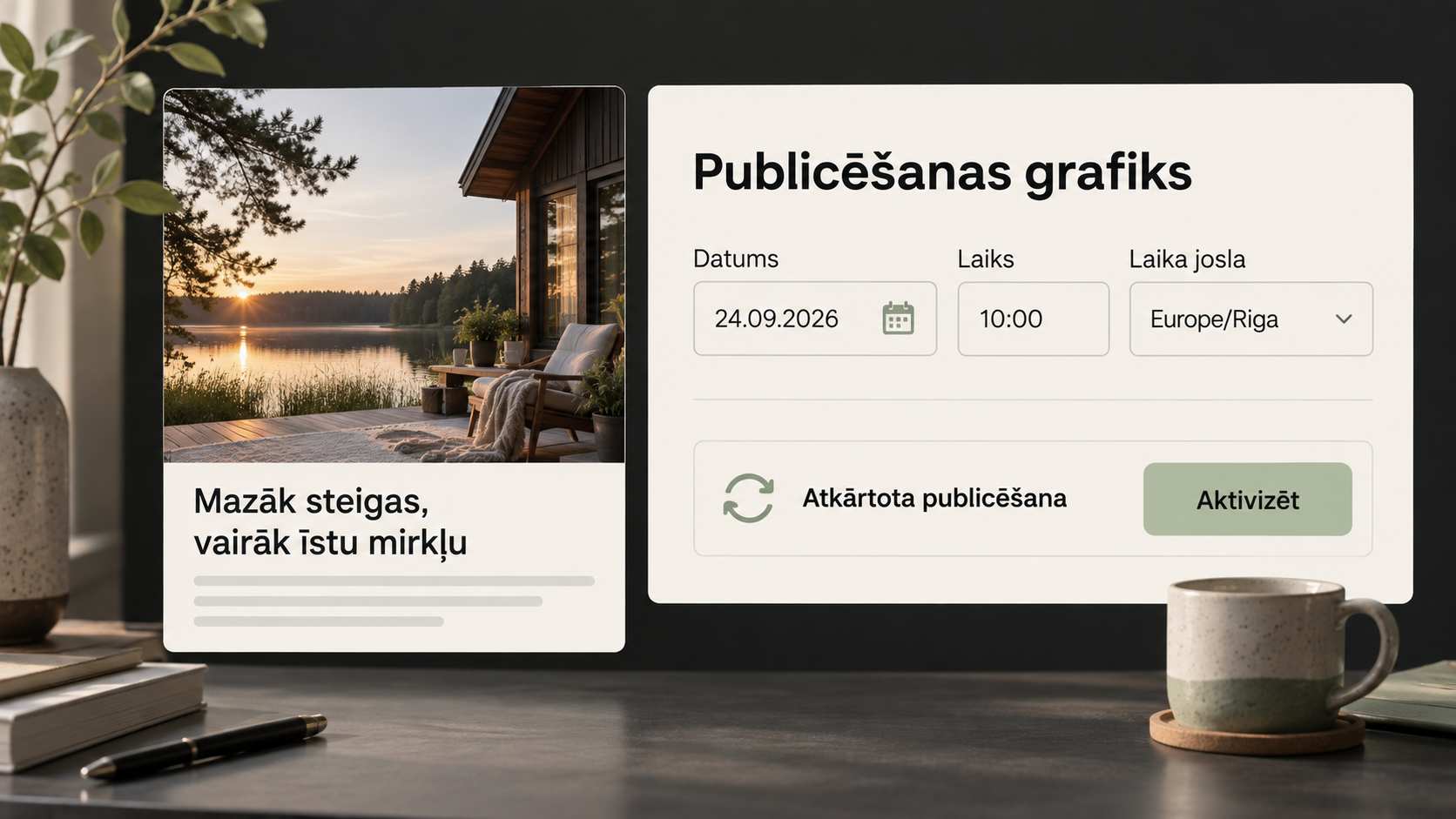 Publicēšana ar grafiku un kontroli. Ilustratīva funkcijas demonstrācija ar pielāgotu noformējumu.